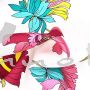 Baumwollgewebe Blumen weiß/pink