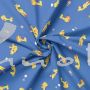 French Terry, Sweatware, fröhliche Giraffe, blau