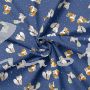 French Terry, Sweatware, Füchse, blau