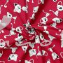 French Terry, Sweatware, freche Katzen, rot
