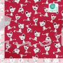 French Terry, Sweatware, freche Katzen, rot