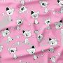 French Terry, Sweatware, freche Katzen, rosa