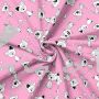 French Terry, Sweatware, freche Katzen, rosa
