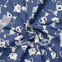 French Terry, Sweatware, freche Katzen, blau