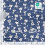 French Terry, Sweatware, freche Katzen, blau