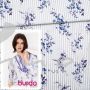 Burda Style - Modell 106 Tunika, Viskoseprint weiß-blau
