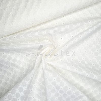 Baumwoll-Voile, bestickt cremeweiß