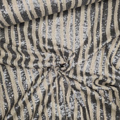 Paillettenstoff grau-creme
