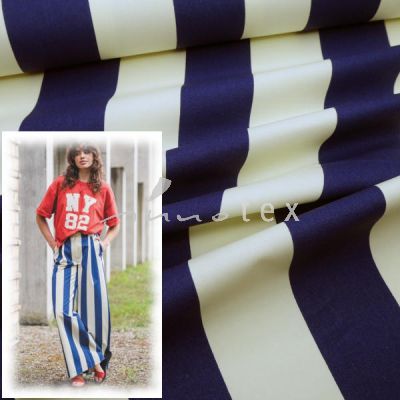 Fibre Mood #Dasha, Baumwollstoff Streifen blau