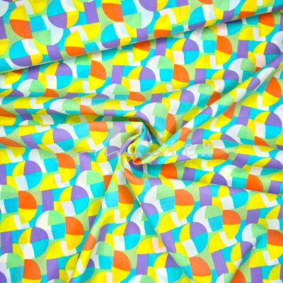 Baumwoll-Viskose-Voile, Kreise mint