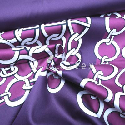Italien: Baumwoll-Satin Ketten bordeaux
