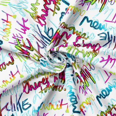 Viskose, Jersey, Stoffe, Graffiti, Buchstaben