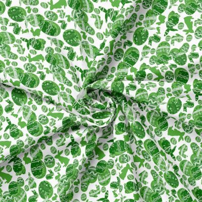 Baumwolle, Gewebe, Ostern, Häschen, grün