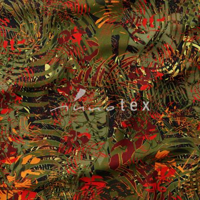 Viskose, Jersey, Stoffe, Floral, Blätter