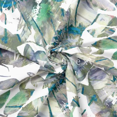 Viskose, Jersey, Stoffe, Floral, Blätter