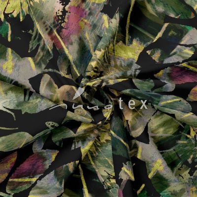 Viskose, Jersey, Stoffe, Blumen, grafisch, grün