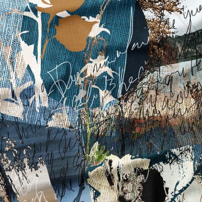 Viskose, Jersey, Stoffe, grafisch, blau, elegant