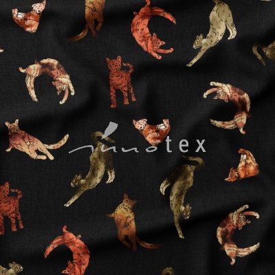 Viskose, Jersey, Stoffe, Katzen