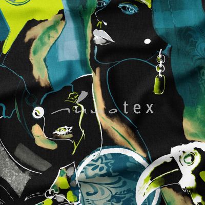 Viskose, Jersey, Stoffe, besonders weicher Griff, Figur