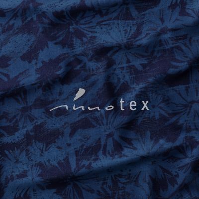 Viskose, Jersey, Stoffe, blau, Blumen