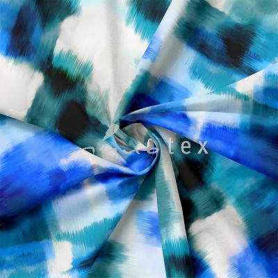 Viskose, Jersey, Stoffe, Aquarell, blau, leuchtende Farben