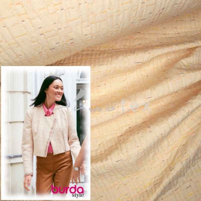 Burda Style - Modell 128 Jacke, Jacquard Rindenstruktur helllachs