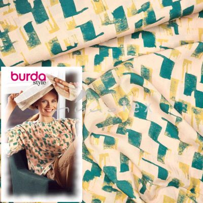Burda Style, Modell 110 Bluse, Viskosestoff "Old Fragments"
