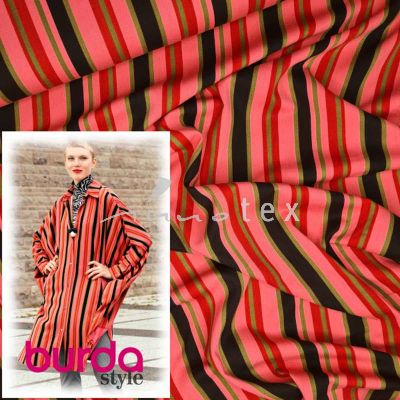 Burda Style - Modell 102 A Kleid, Viskose-Wolle-Mischung Streifen