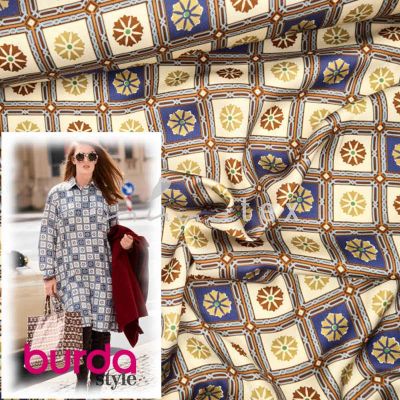 Burda Style, Modell 109 Kleid, Viskosesatin, orientalische Kacheln