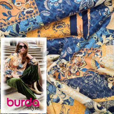 Burda Style, Modell 120 Bluse, Baumwolle Patchwork-Blumen