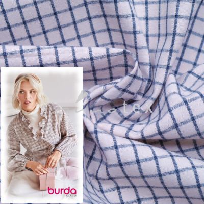 Burda Style 12/2024, Baumwolle Karo rosa-grau