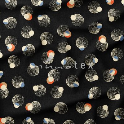 Viskose, Jersey, Stoffe, Schwarz, Punkte